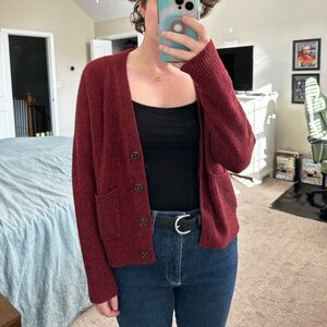 Madewell Deep Red Cardigan Sweater